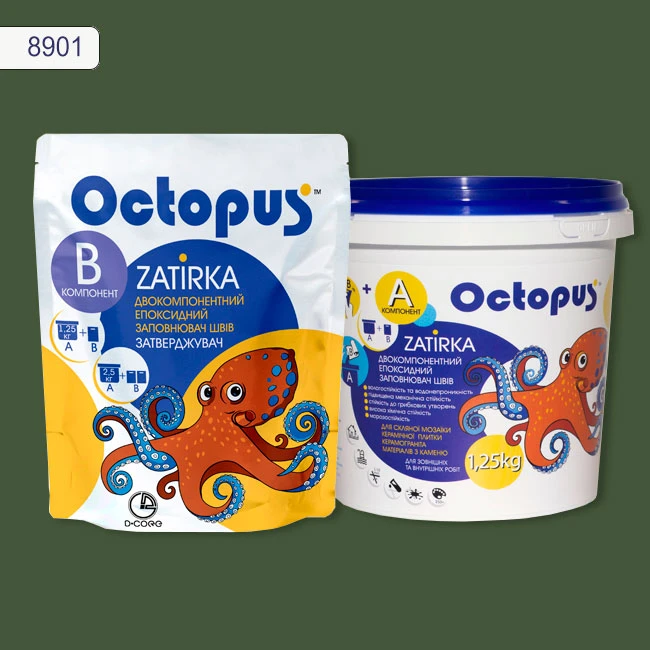 Затирка епоксидна колір 8901, двухкомпонентна Octopus thumb 2