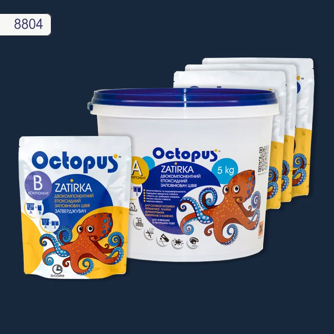 Затирка епоксидна колір 8804, двухкомпонентна Octopus thumb 4