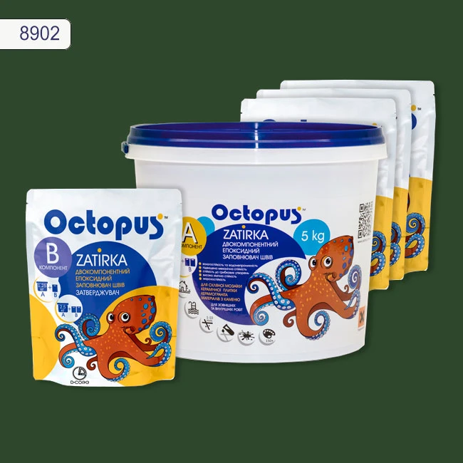 Затирка епоксидна колір 8902, двухкомпонентна Octopus thumb 4