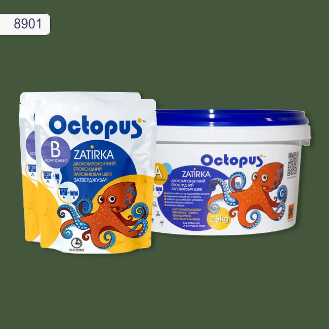 Затирка епоксидна колір 8901, двухкомпонентна Octopus thumb 3