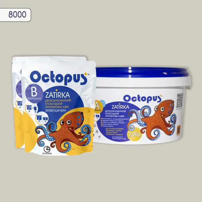 Затирка епоксидна колір 8000, двухкомпонентна Octopus thumb 3