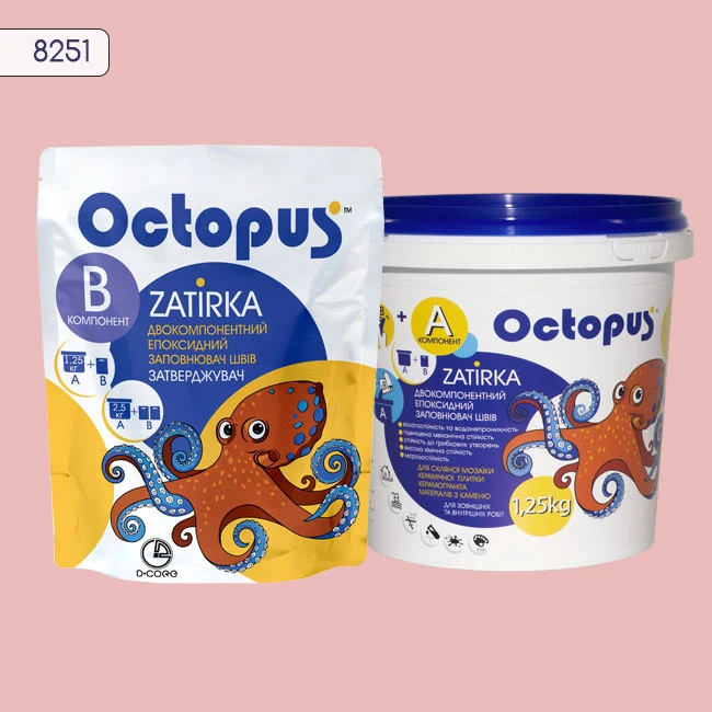 Затирка епоксидна колір 8251, двухкомпонентна Octopus thumb 2