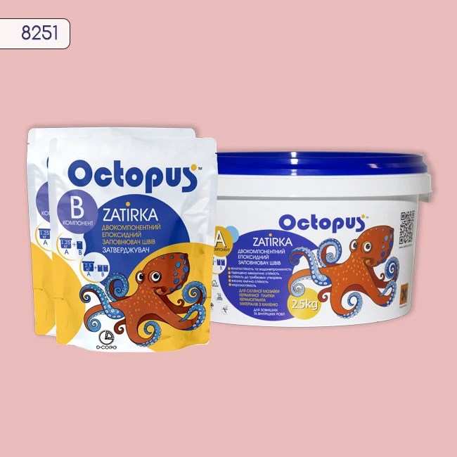 Затирка епоксидна колір 8251, двухкомпонентна Octopus thumb 3