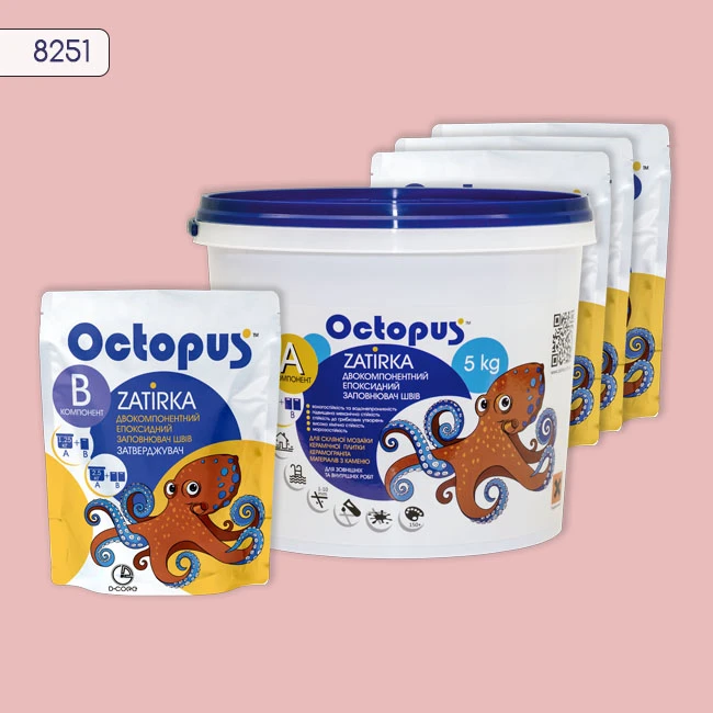 Затирка епоксидна колір 8251, двухкомпонентна Octopus thumb 4