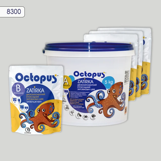 Затирка епоксидна колір 8300, двухкомпонентна Octopus thumb 4