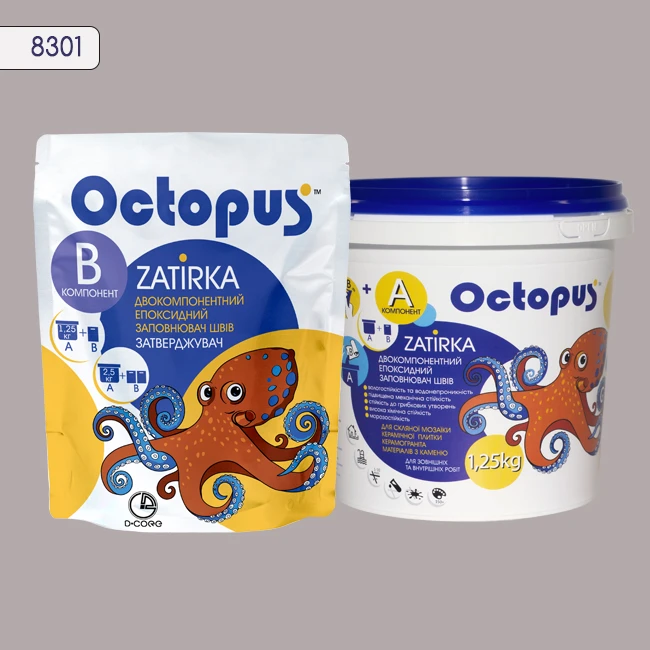 Затирка епоксидна колір 8301, двухкомпонентна Octopus thumb 2