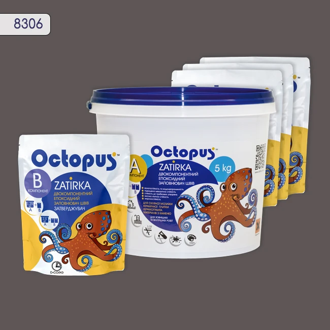 Затирка епоксидна колір 8306, двухкомпонентна Octopus thumb 4