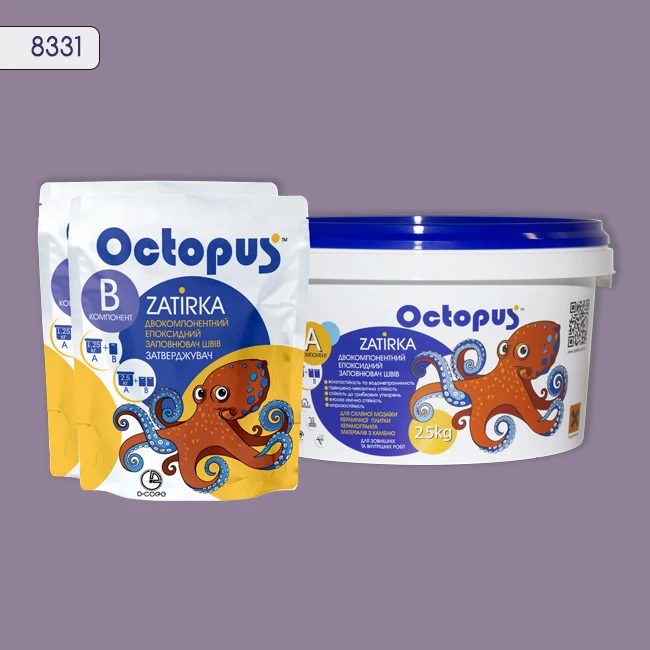 Затирка епоксидна колір 8331, двухкомпонентна Octopus thumb 3