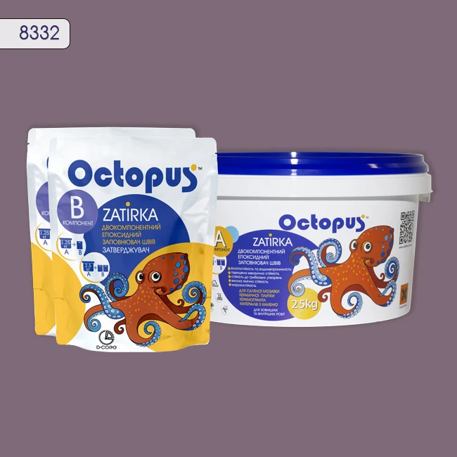 Затирка епоксидна колір 8332, двухкомпонентна Octopus thumb 3