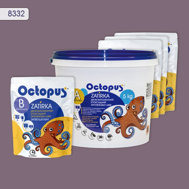 Затирка епоксидна колір 8332, двухкомпонентна Octopus thumb 4