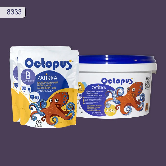 Затирка епоксидна колір 8333, двухкомпонентна Octopus thumb 3