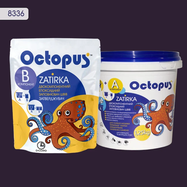 Затирка епоксидна колір 8336, двухкомпонентна Octopus thumb 2