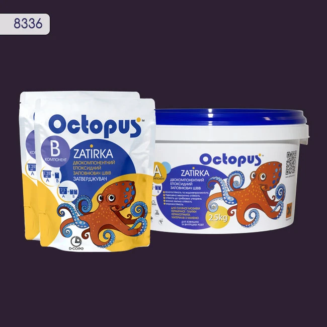 Затирка епоксидна колір 8336, двухкомпонентна Octopus thumb 3