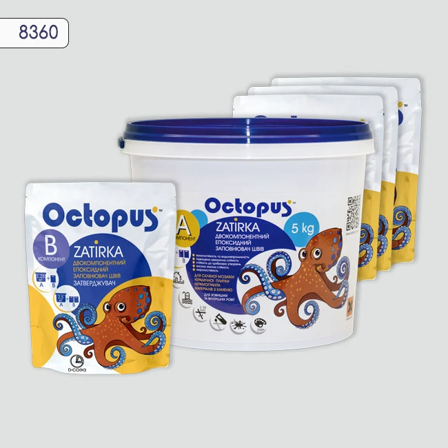 Затирка епоксидна колір 8360, двухкомпонентна Octopus thumb 4