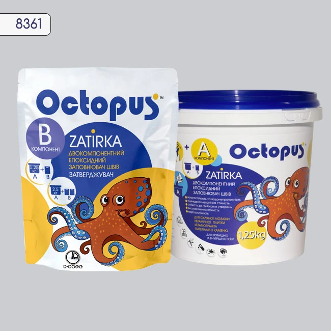 Затирка епоксидна колір 8361, двухкомпонентна Octopus thumb 2