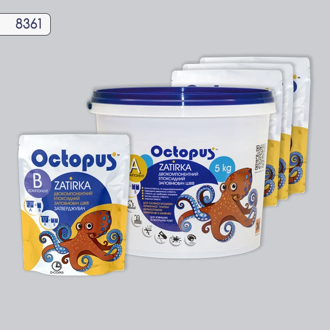 Затирка епоксидна колір 8361, двухкомпонентна Octopus thumb 4