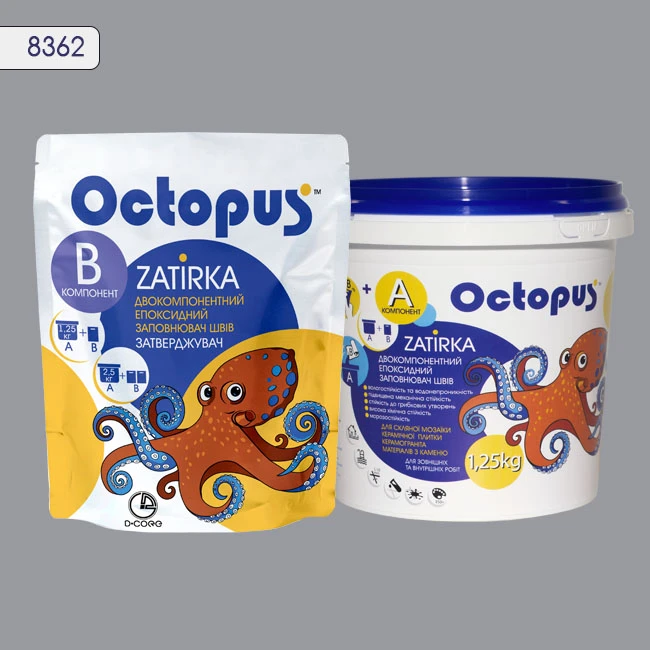 Затирка епоксидна колір 8362, двухкомпонентна Octopus thumb 2