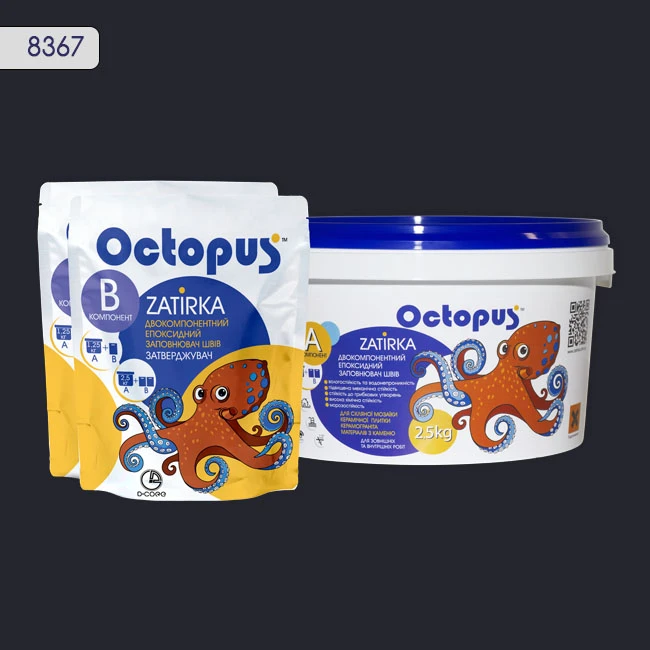 Затирка епоксидна колір 8367, двухкомпонентна Octopus thumb 3
