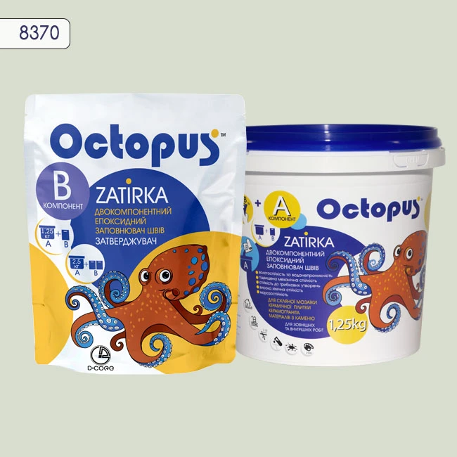 Затирка епоксидна колір 8370, двухкомпонентна Octopus thumb 2