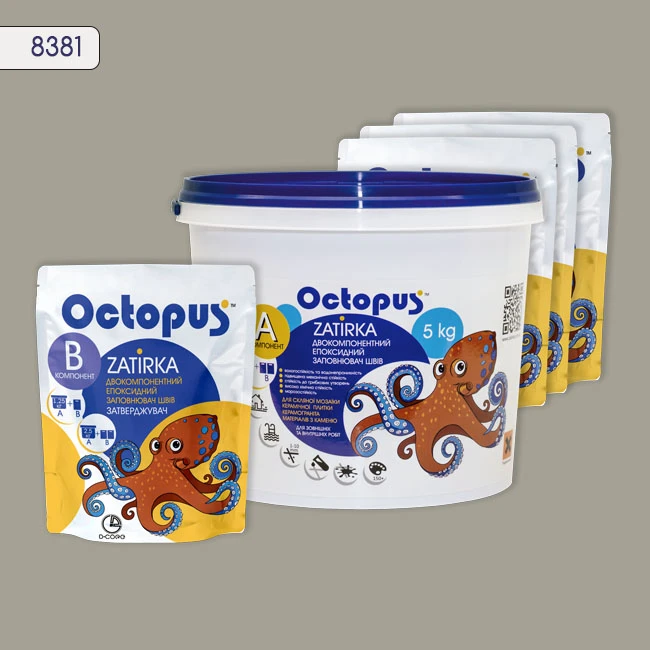 Затирка епоксидна колір 8381, двухкомпонентна Octopus thumb 4