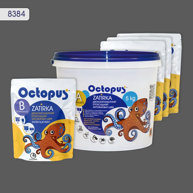 Затирка епоксидна колір 8384, двухкомпонентна Octopus thumb 4
