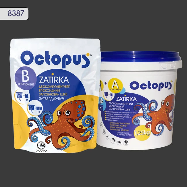 Затирка епоксидна колір 8387, двухкомпонентна Octopus thumb 2