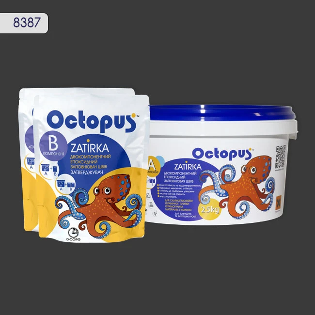 Затирка епоксидна колір 8387, двухкомпонентна Octopus thumb 3