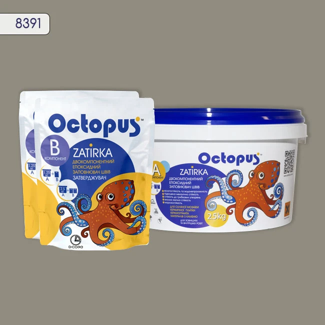Затирка епоксидна колір 8391, двухкомпонентна Octopus thumb 3