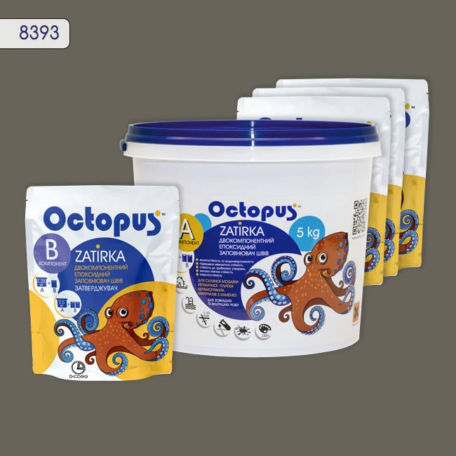 Затирка епоксидна колір 8393, двухкомпонентна Octopus thumb 4