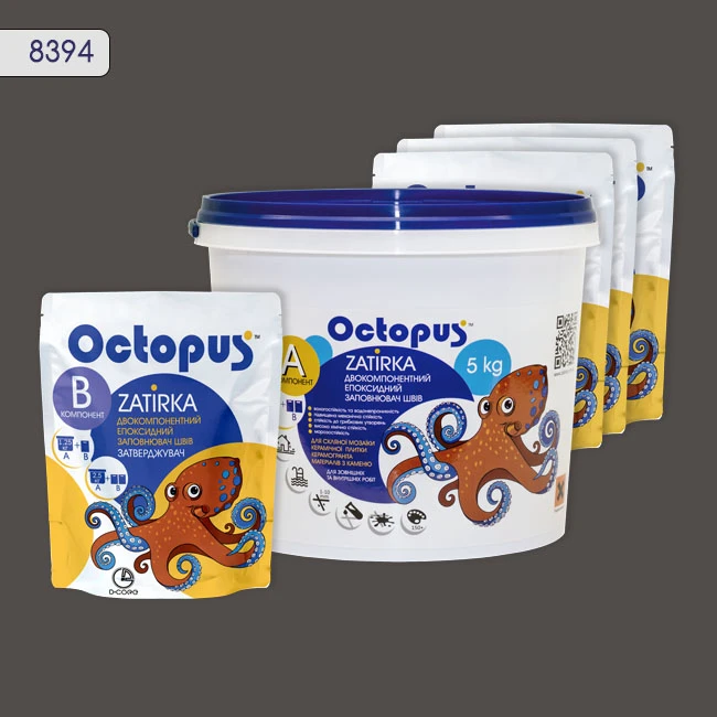 Затирка епоксидна колір 8394, двухкомпонентна Octopus thumb 4