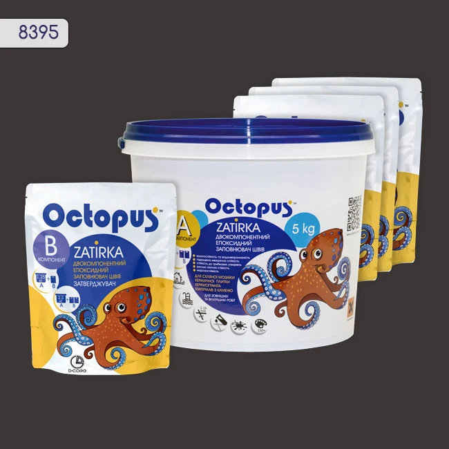 Затирка епоксидна колір 8395, двухкомпонентна Octopus thumb 4