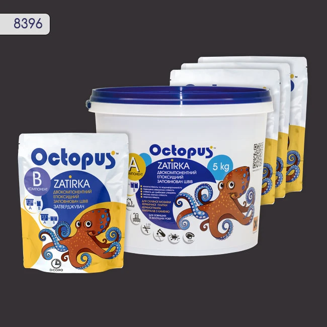 Затирка епоксидна колір 8396, двухкомпонентна Octopus thumb 4