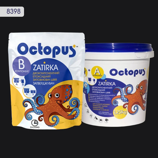 Затирка епоксидна колір 8398, двухкомпонентна Octopus thumb 2