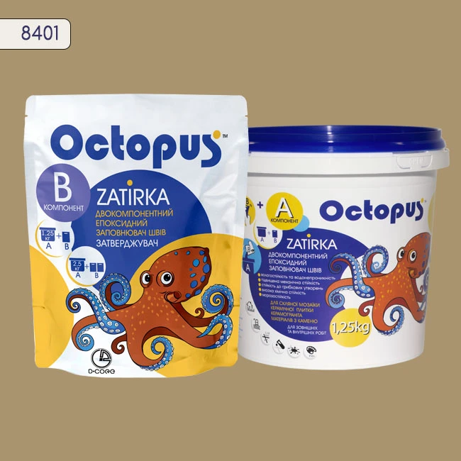 Затирка епоксидна колір 8401, двухкомпонентна Octopus thumb 2