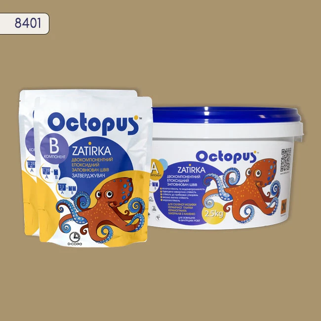 Затирка епоксидна колір 8401, двухкомпонентна Octopus thumb 3