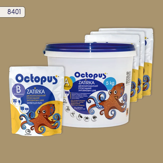 Затирка епоксидна колір 8401, двухкомпонентна Octopus thumb 4