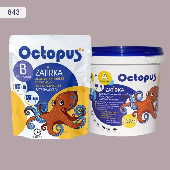 Затирка епоксидна колір 8431, двухкомпонентна Octopus thumb 2