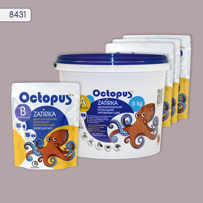 Затирка епоксидна колір 8431, двухкомпонентна Octopus thumb 4