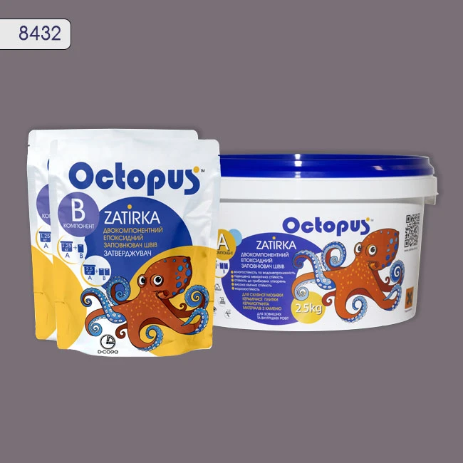 Затирка епоксидна колір 8432, двухкомпонентна Octopus thumb 3