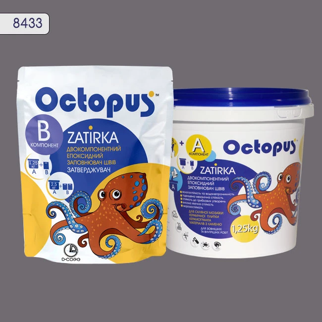 Затирка епоксидна колір 8433, двухкомпонентна Octopus thumb 2