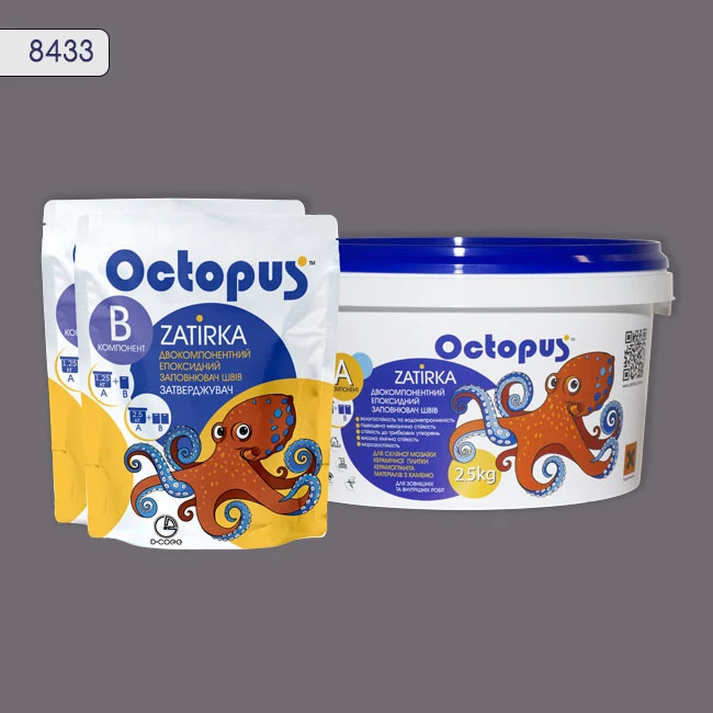 Затирка епоксидна колір 8433, двухкомпонентна Octopus thumb 3