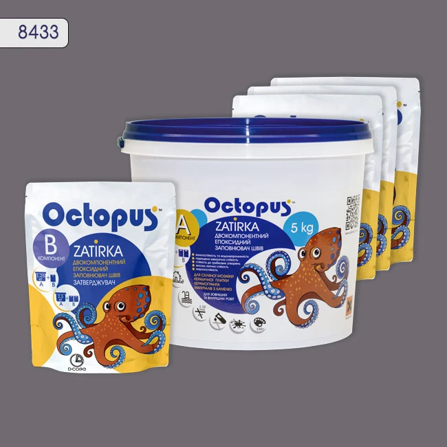 Затирка епоксидна колір 8433, двухкомпонентна Octopus thumb 4