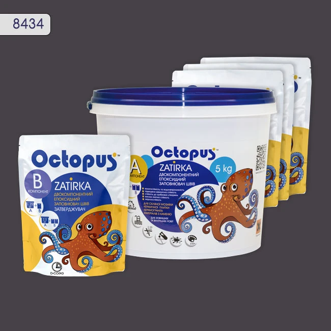 Затирка епоксидна колір 8434, двухкомпонентна Octopus thumb 4