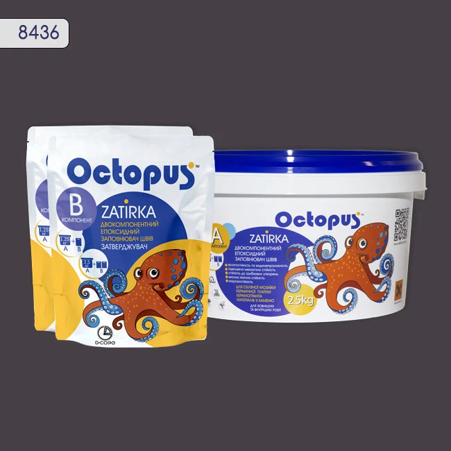 Затирка епоксидна колір 8436, двухкомпонентна Octopus thumb 3