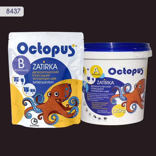 Затирка епоксидна колір 8437, двухкомпонентна Octopus thumb 2