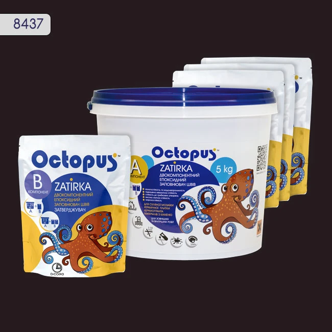 Затирка епоксидна колір 8437, двухкомпонентна Octopus thumb 4