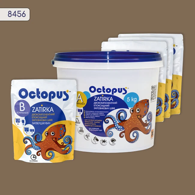 Затирка епоксидна колір 8456, двухкомпонентна Octopus thumb 4