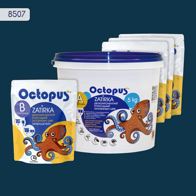 Затирка епоксидна колір 8507, двухкомпонентна Octopus thumb 4