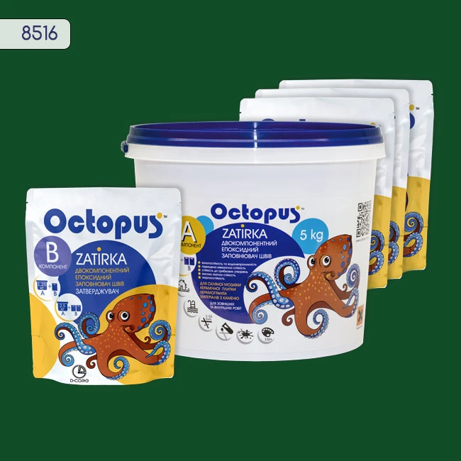 Затирка епоксидна колір 8516, двухкомпонентна Octopus thumb 4
