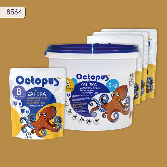 Затирка епоксидна колір 8564, двухкомпонентна Octopus thumb 4